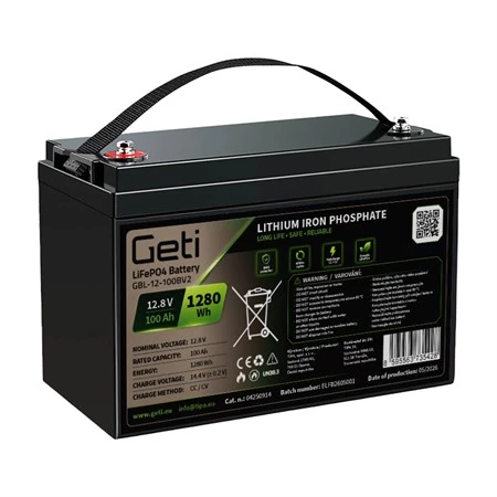 Batéria LiFePO4 12,8V 100Ah GETI GBL-12-100BV2 Bluetooth