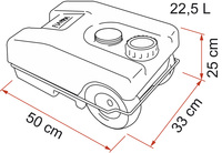 Nádrž na odpadovú vodu mobilná fiamma šedá 23l