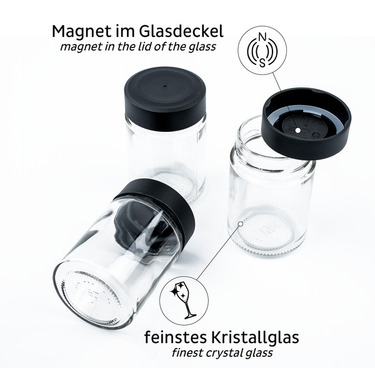 929550 SILWY magnetické nádoby na korenie,  set 3ks + mag. podložka